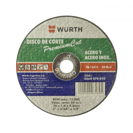 DISCO DE CORTE PREMIUM 76X1.0X9.5